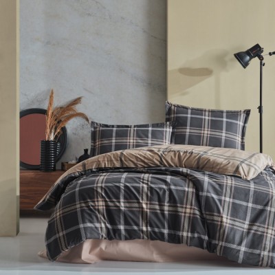 Lenjerie de pat ranforce clasy king size (arbon)